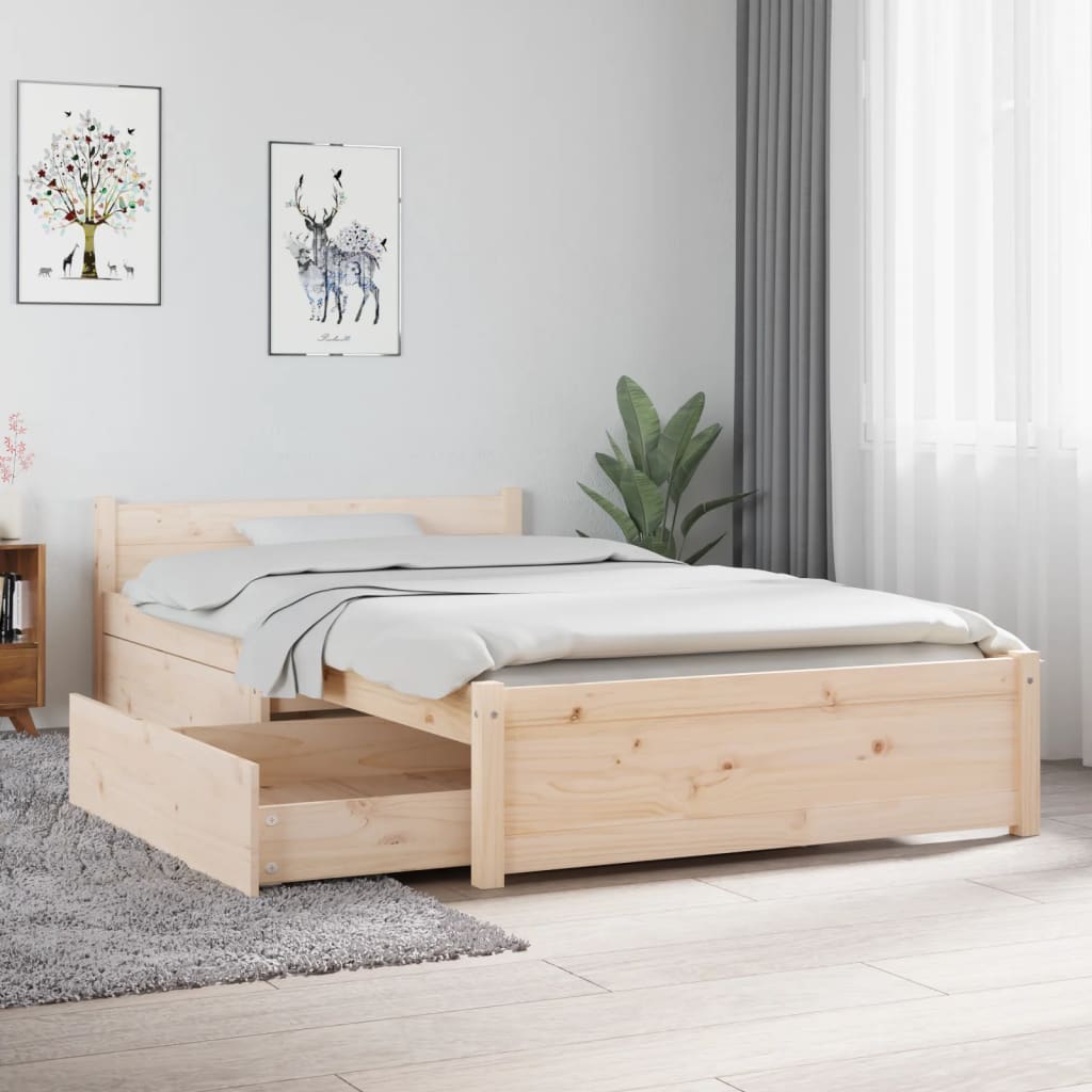 Bed Frame without Mattress with Drawers 90x190 cm