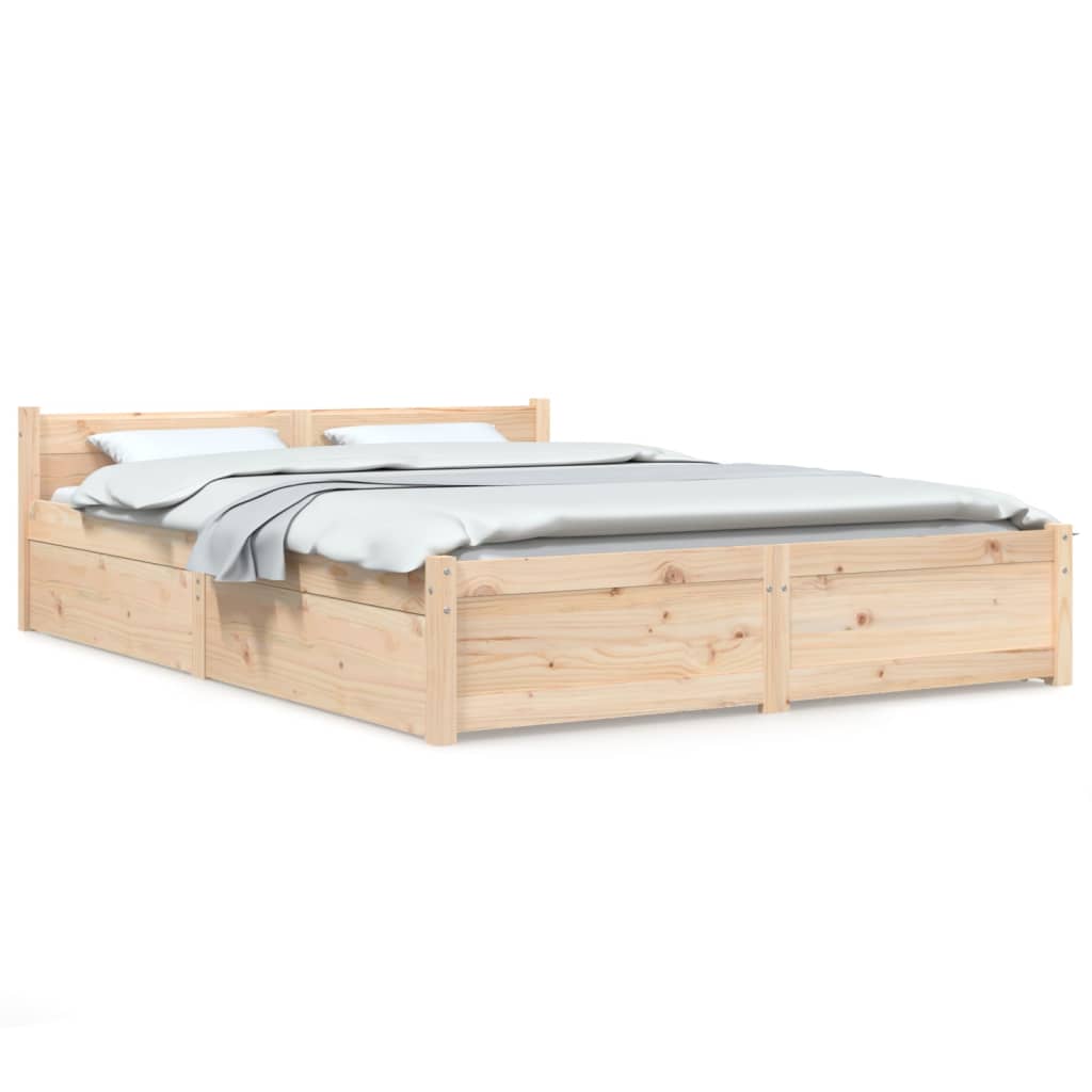 Bed Frame without Mattress with Drawers 150x200 cm