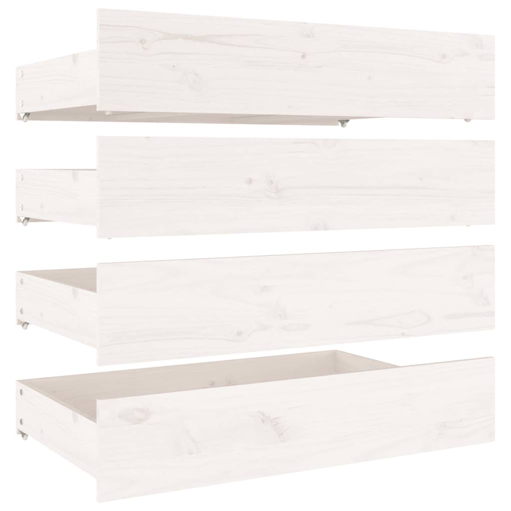 Bed Frame with Drawers White 183x203 cm King Size