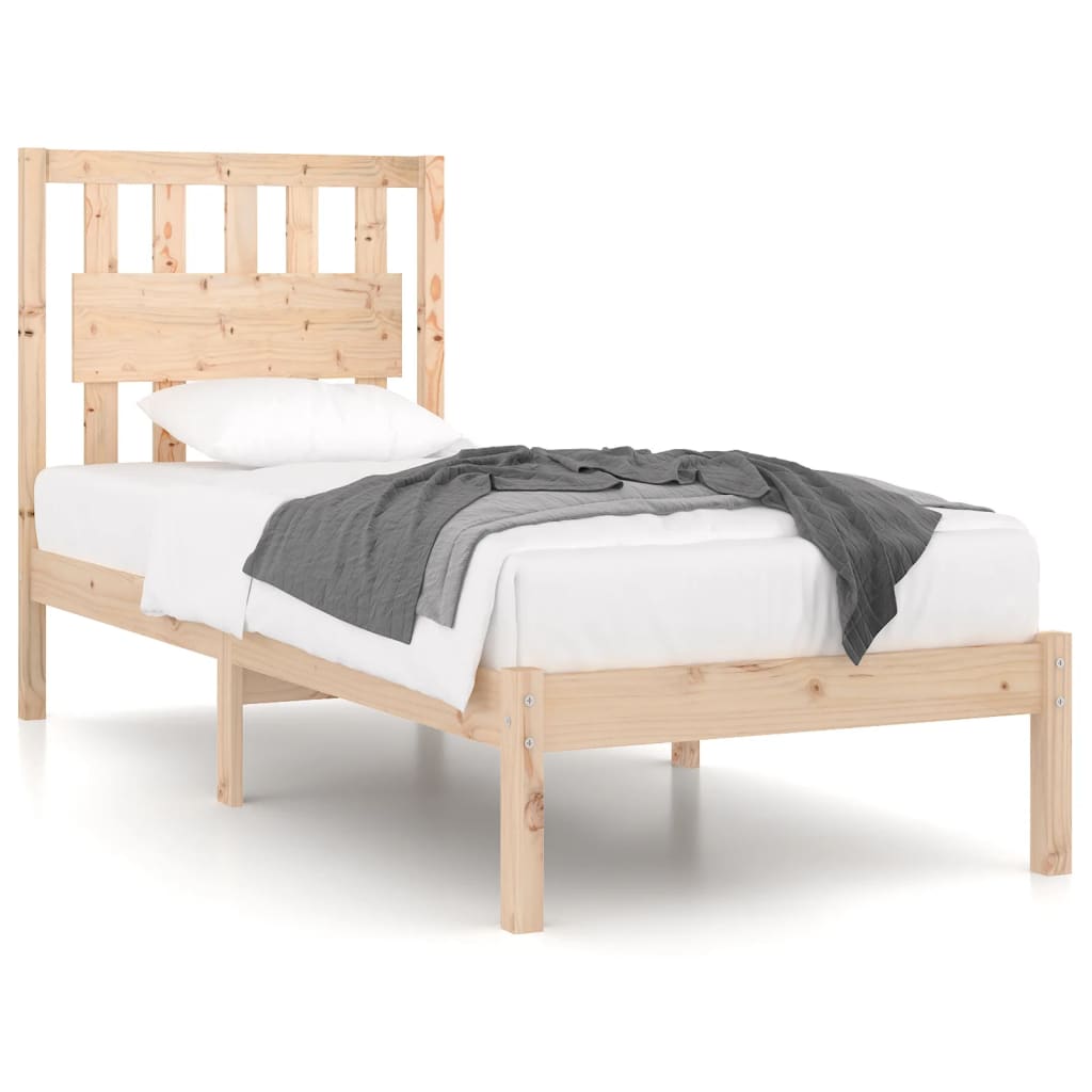 Bed Frame Solid Wood Pine 92X187 Cm Single Size