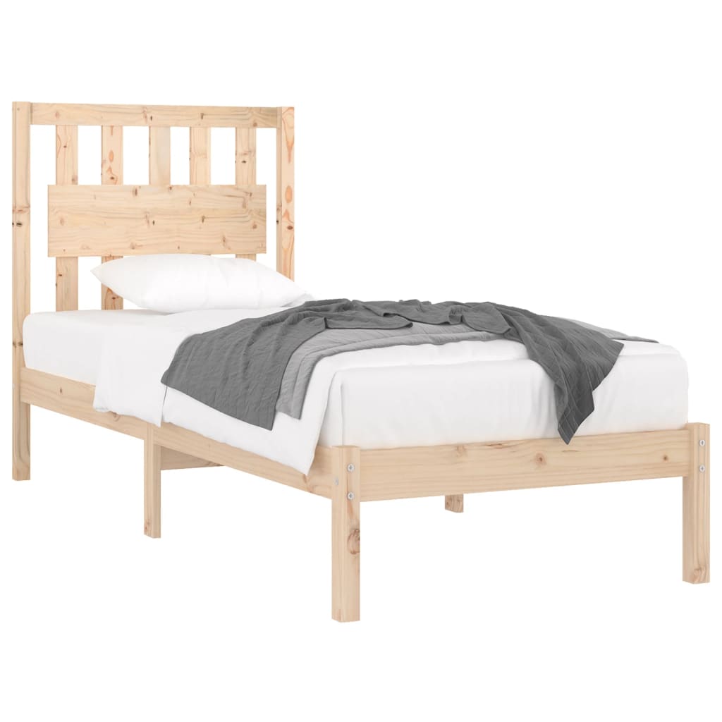 Bed Frame Solid Wood Pine 92X187 Cm Single Size