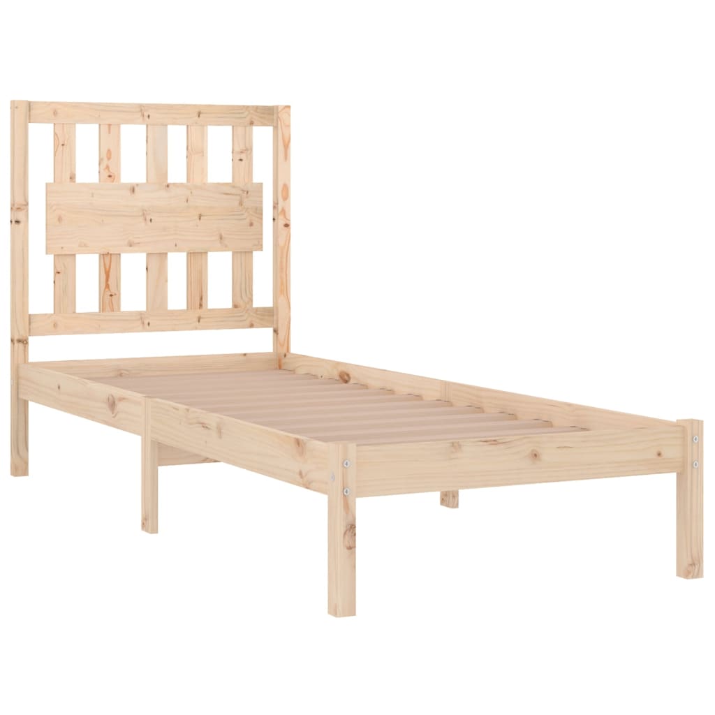 Bed Frame Solid Wood Pine 92X187 Cm Single Size