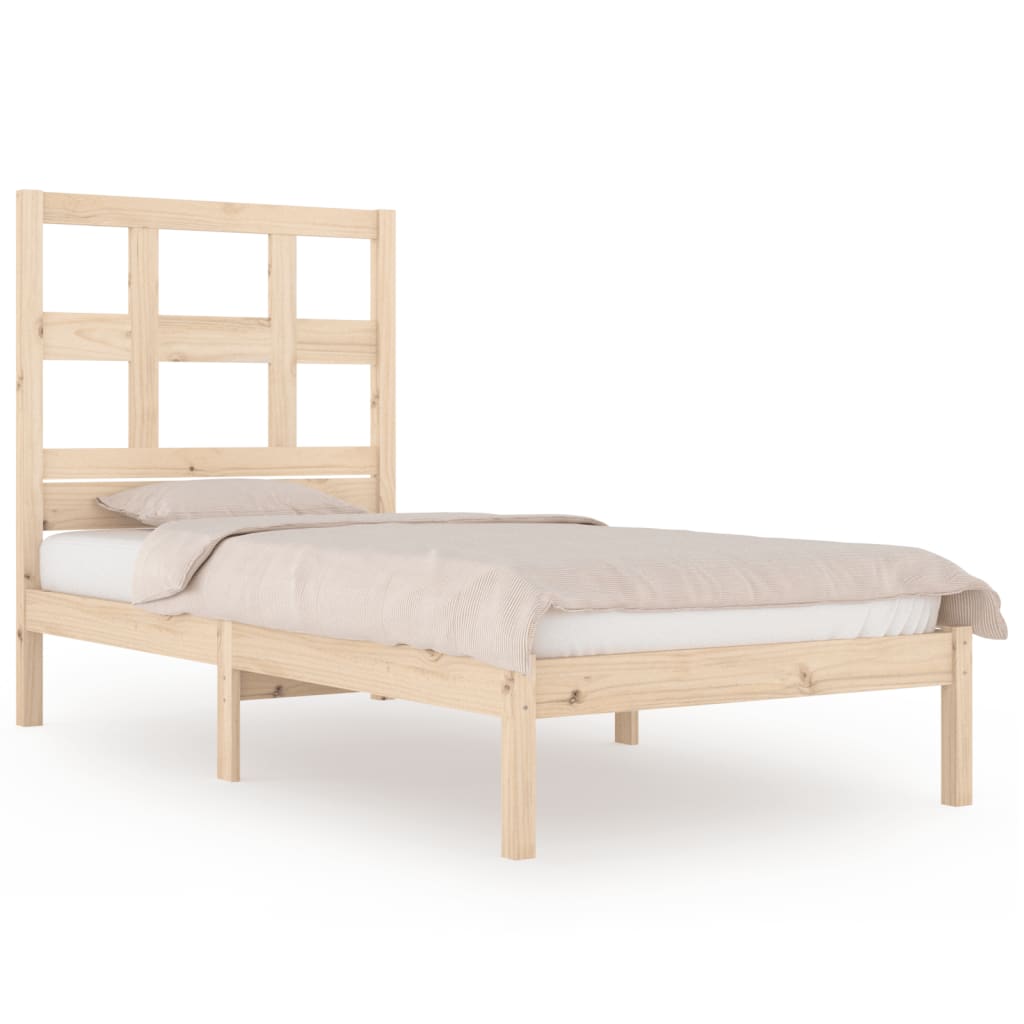 Bed Frame Solid Wood Pine 92X187 Cm Single Size