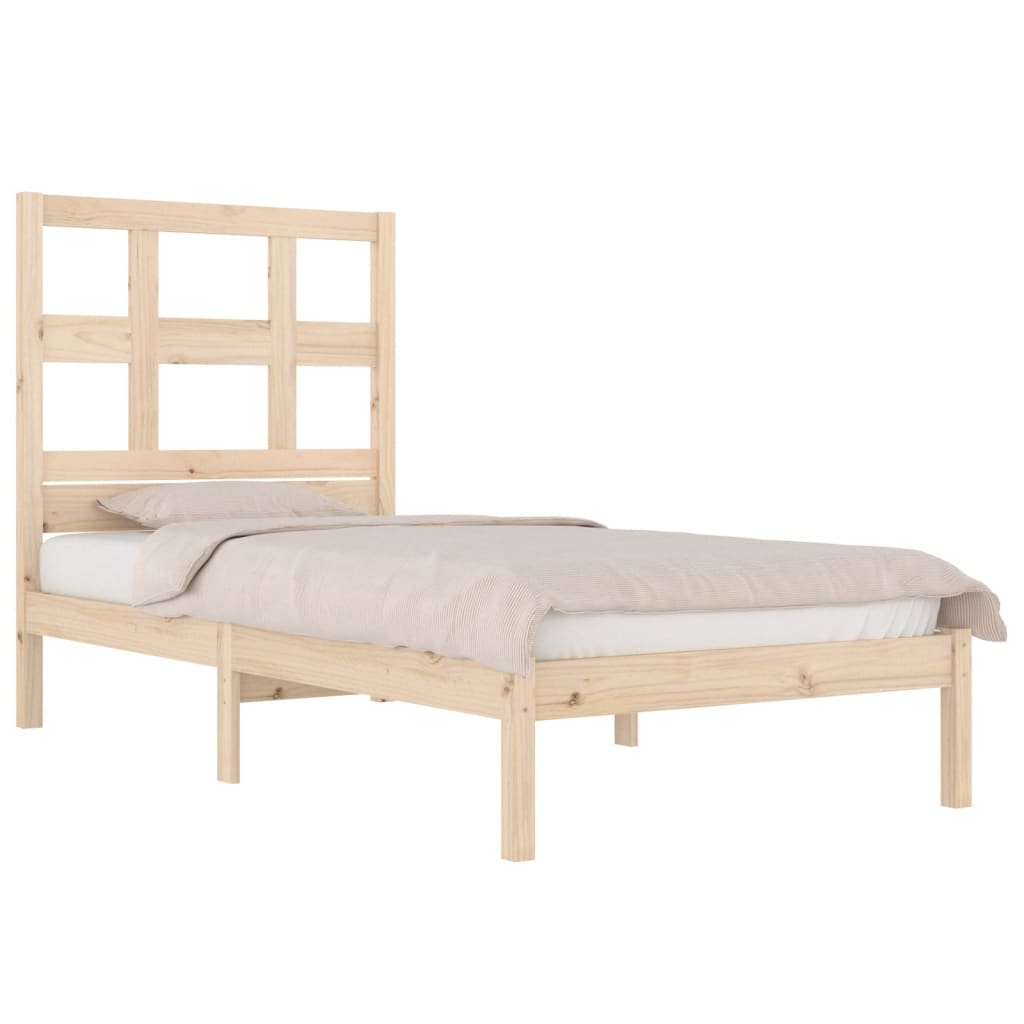 Bed Frame Solid Wood Pine 92X187 Cm Single Size