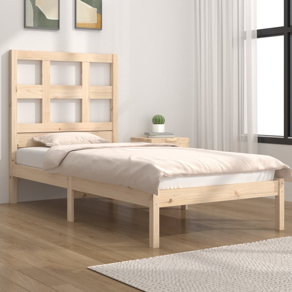 Bed Frame Solid Wood Pine 92X187 Cm Single Size