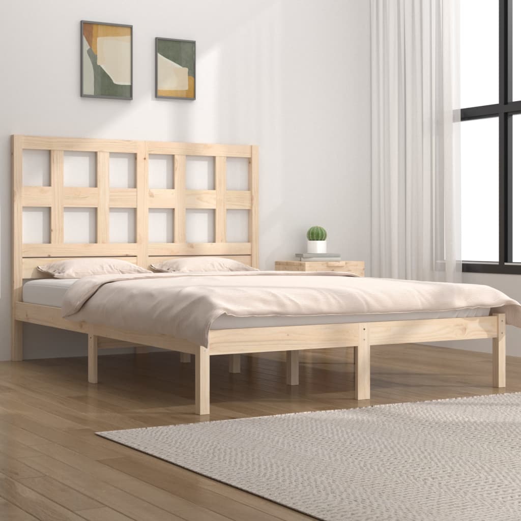 Bed Frame Solid Wood Pine 92X187 Cm Single Size