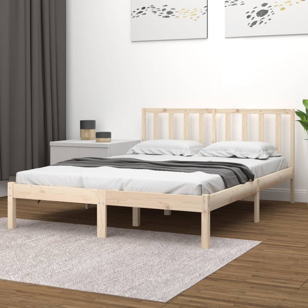 Bed Frame Solid Wood Pine 92X187 Cm Single Size