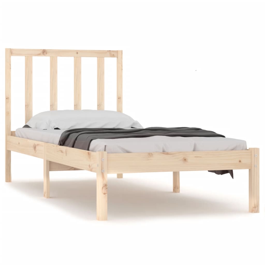 Bed Frame Solid Wood Pine 92X187 Cm Single Size