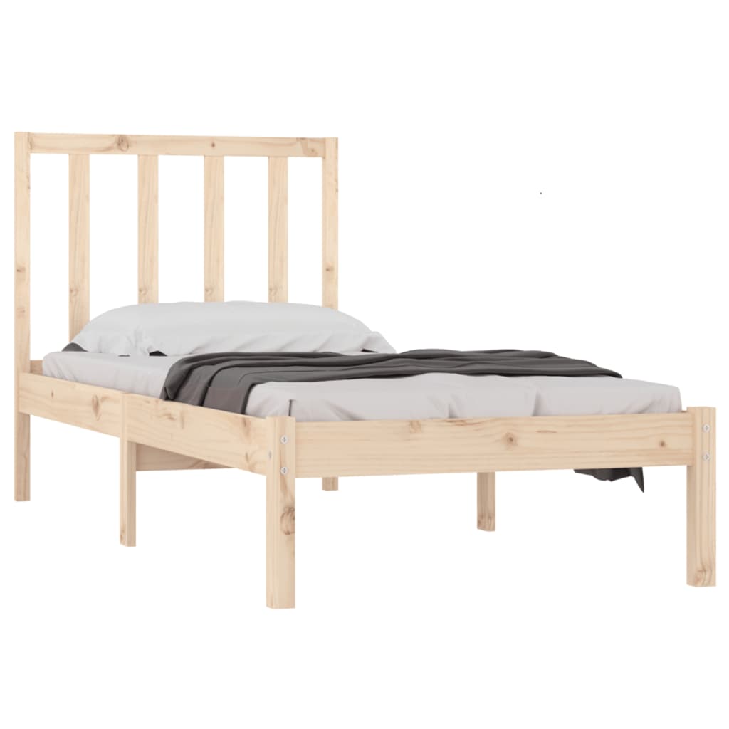 Bed Frame Solid Wood Pine 92X187 Cm Single Size