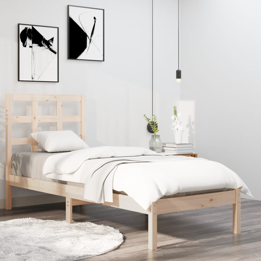 Bed Frame Solid Wood 92X187 Cm Single Size