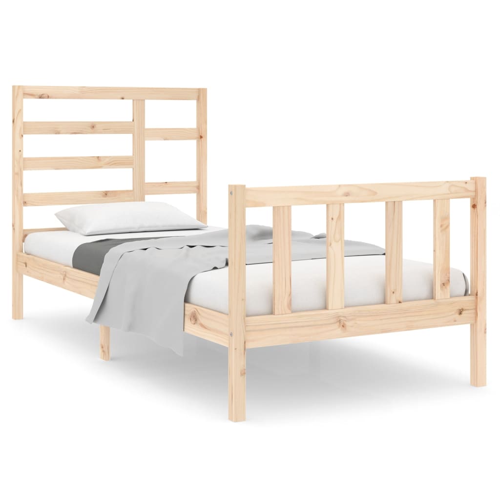 Bed Frame Solid Wood 92X187 Cm Single Size