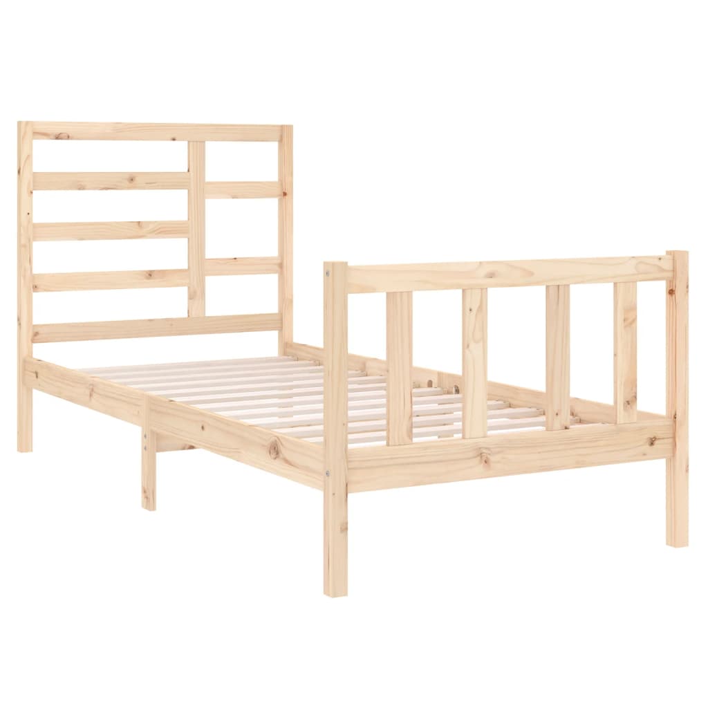 Bed Frame Solid Wood 92X187 Cm Single Size