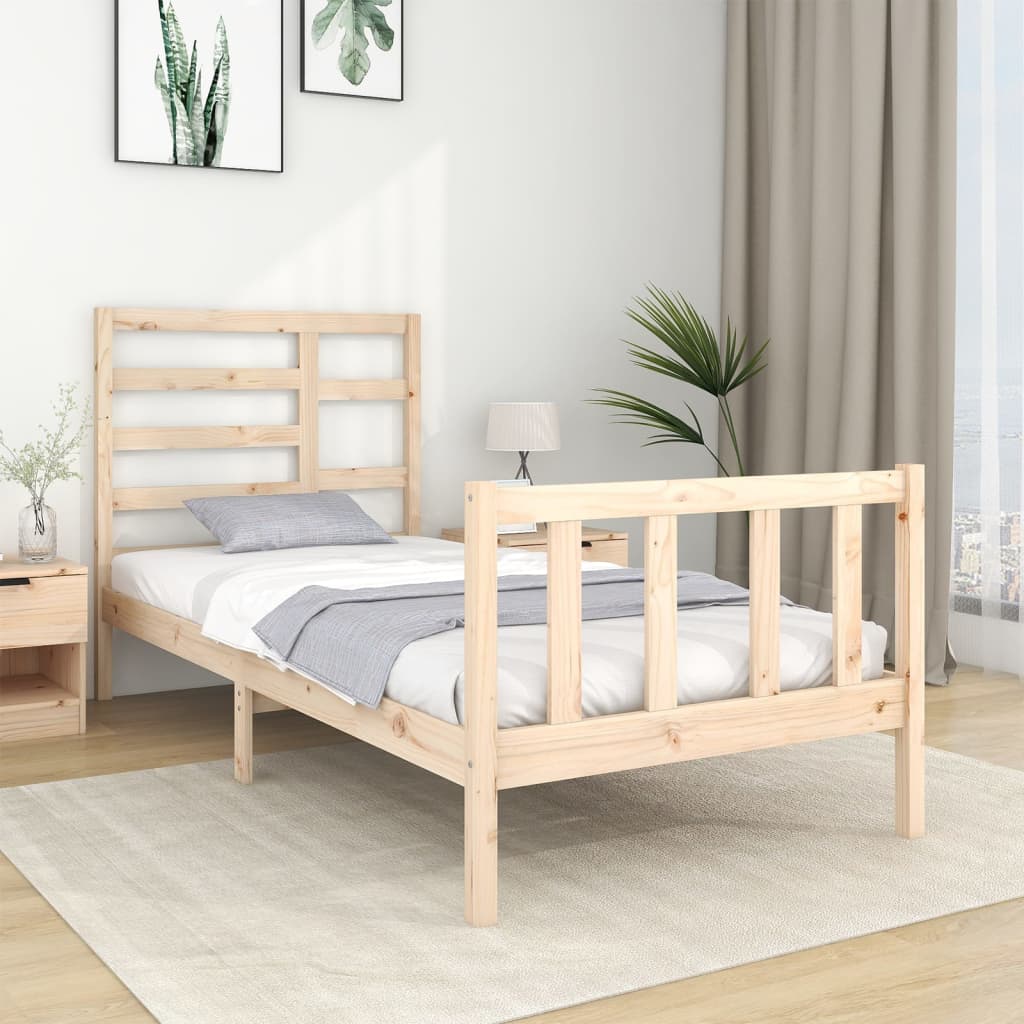 Bed Frame Solid Wood 92X187 Cm Single Size