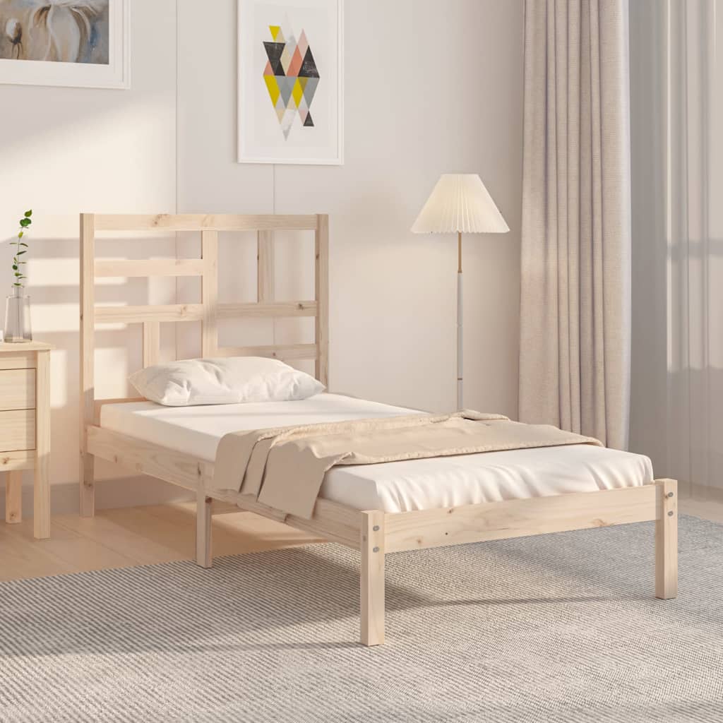 Bed Frame Solid Wood 92X187 Cm Single Size