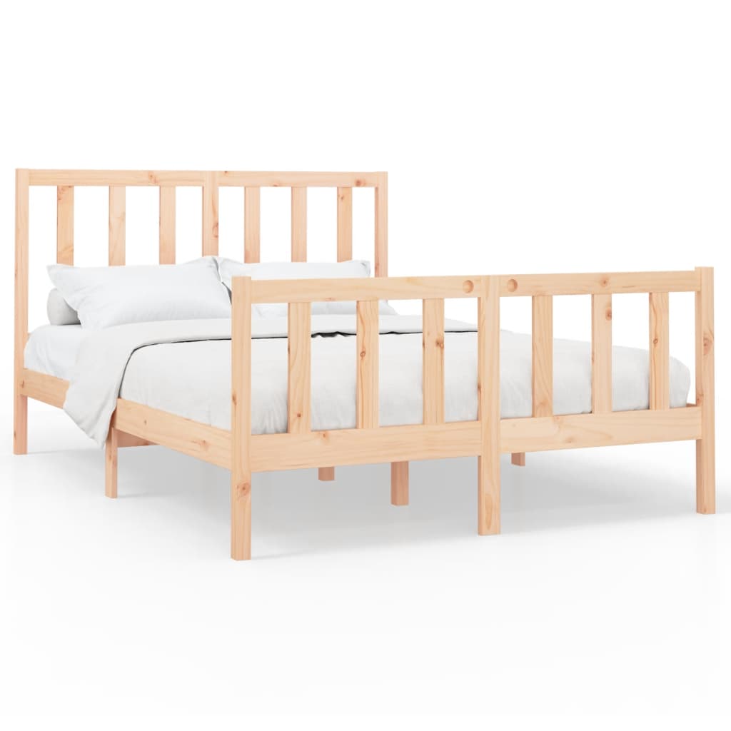 Bed Frame Solid Wood Pine 153X203 Cm Queen Size