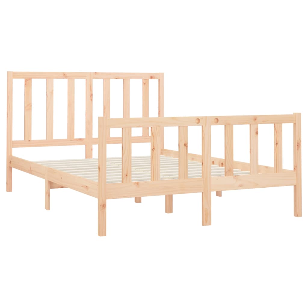 Bed Frame Solid Wood Pine 153X203 Cm Queen Size