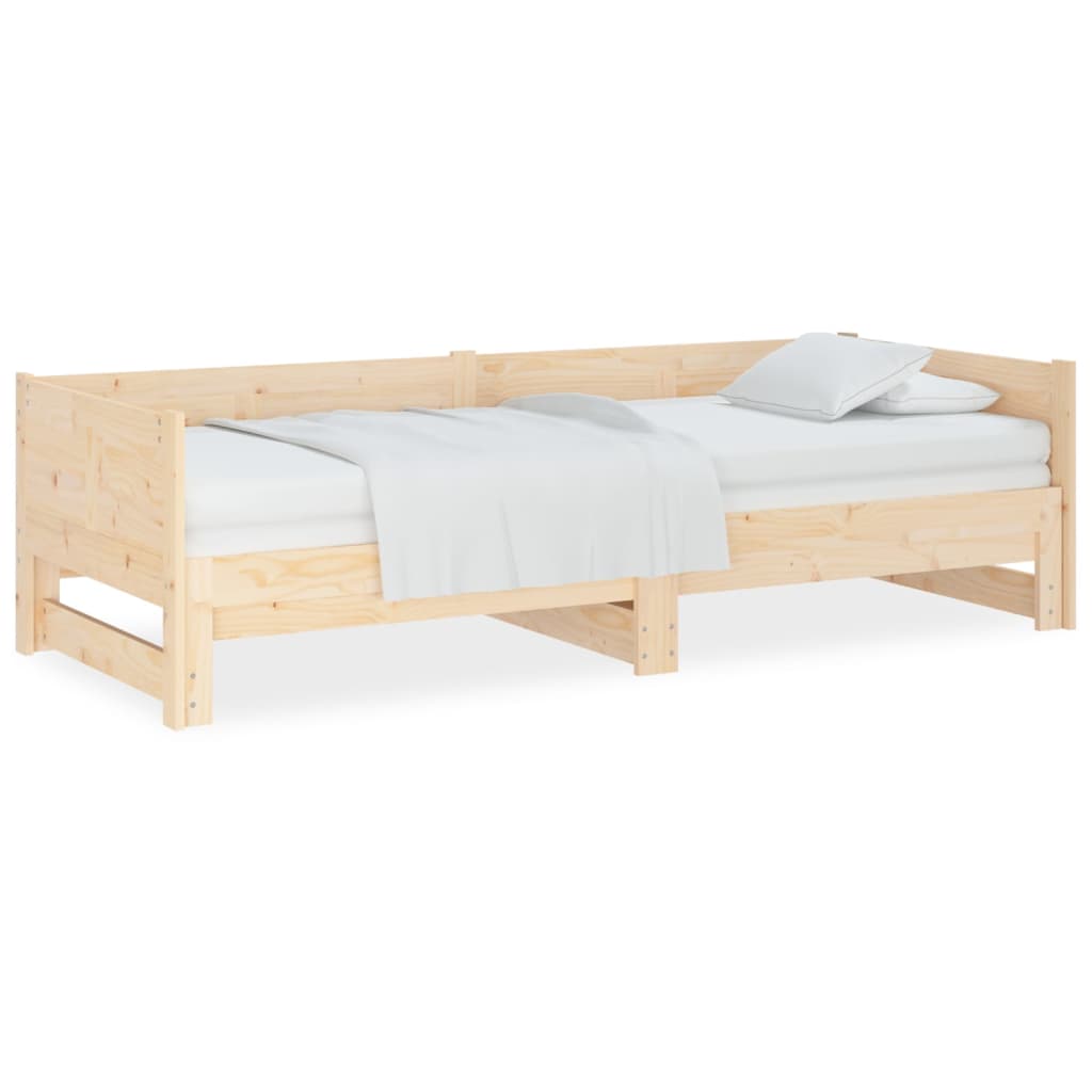 Pull-Out Day Bed Solid Wood Pine 2X(92X187) Cm Single Size