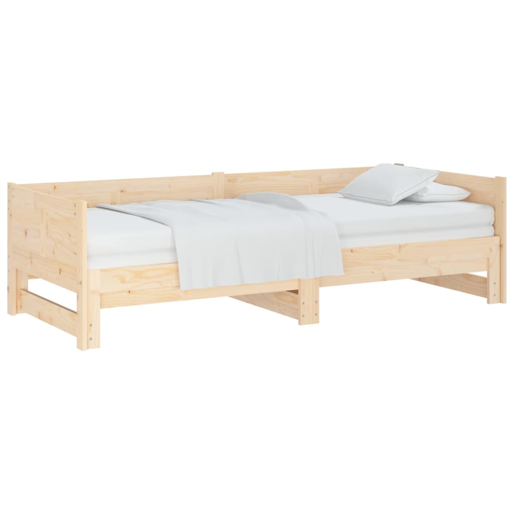 Pull-Out Day Bed Solid Wood Pine 2X(92X187) Cm Single Size