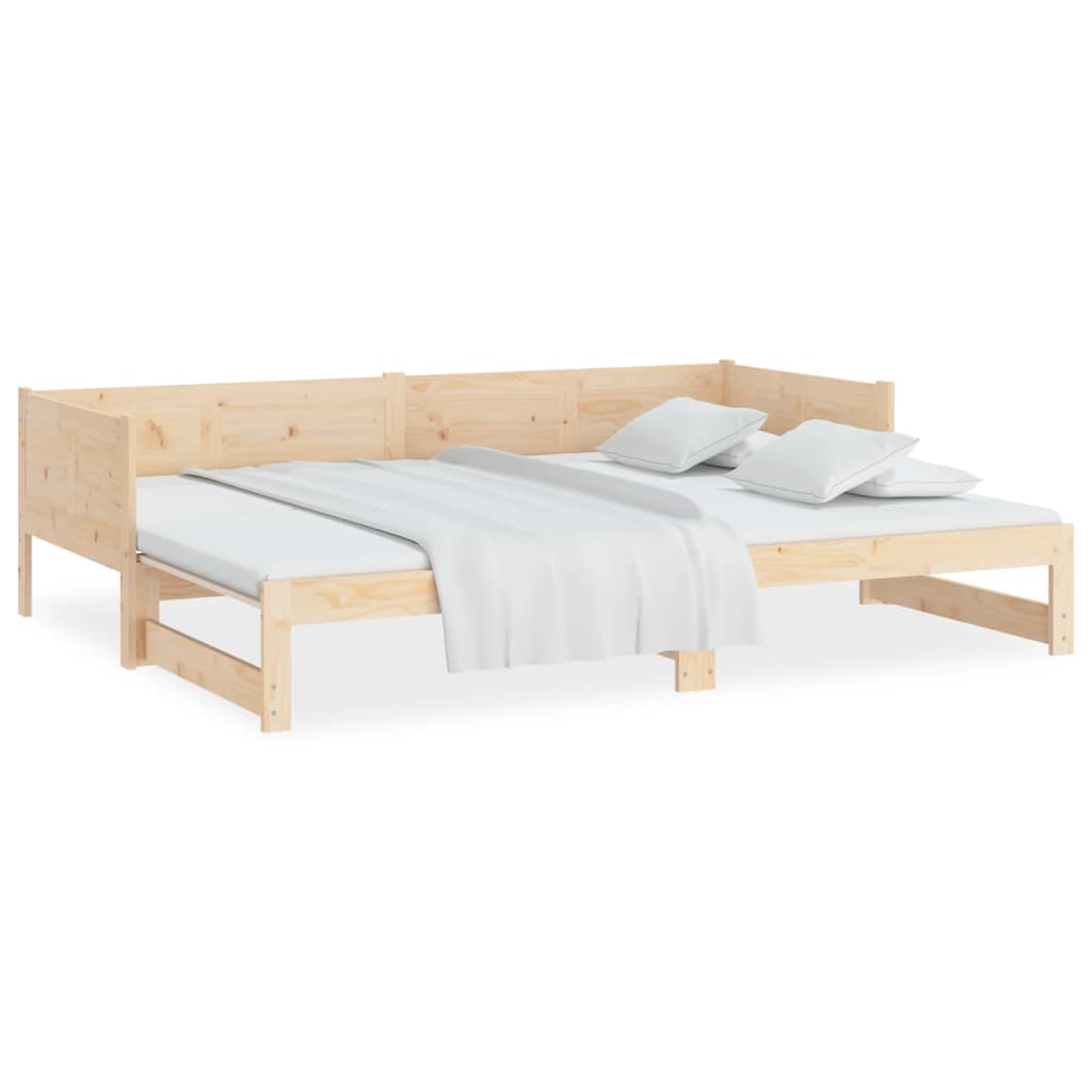 Pull-Out Day Bed Solid Wood Pine 2X(92X187) Cm Single Size