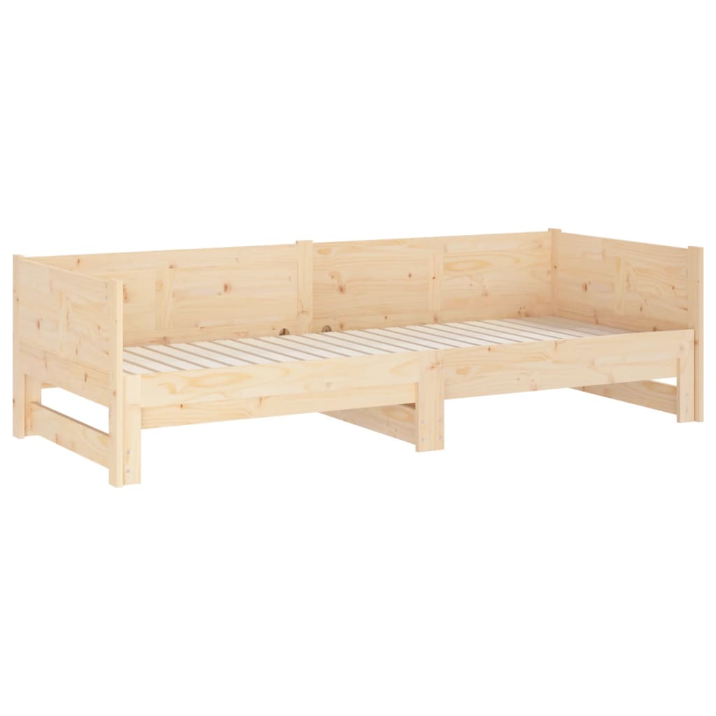 Pull-Out Day Bed Solid Wood Pine 2X(92X187) Cm Single Size