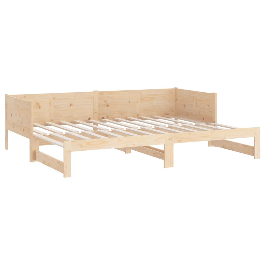 Pull-Out Day Bed Solid Wood Pine 2X(92X187) Cm Single Size