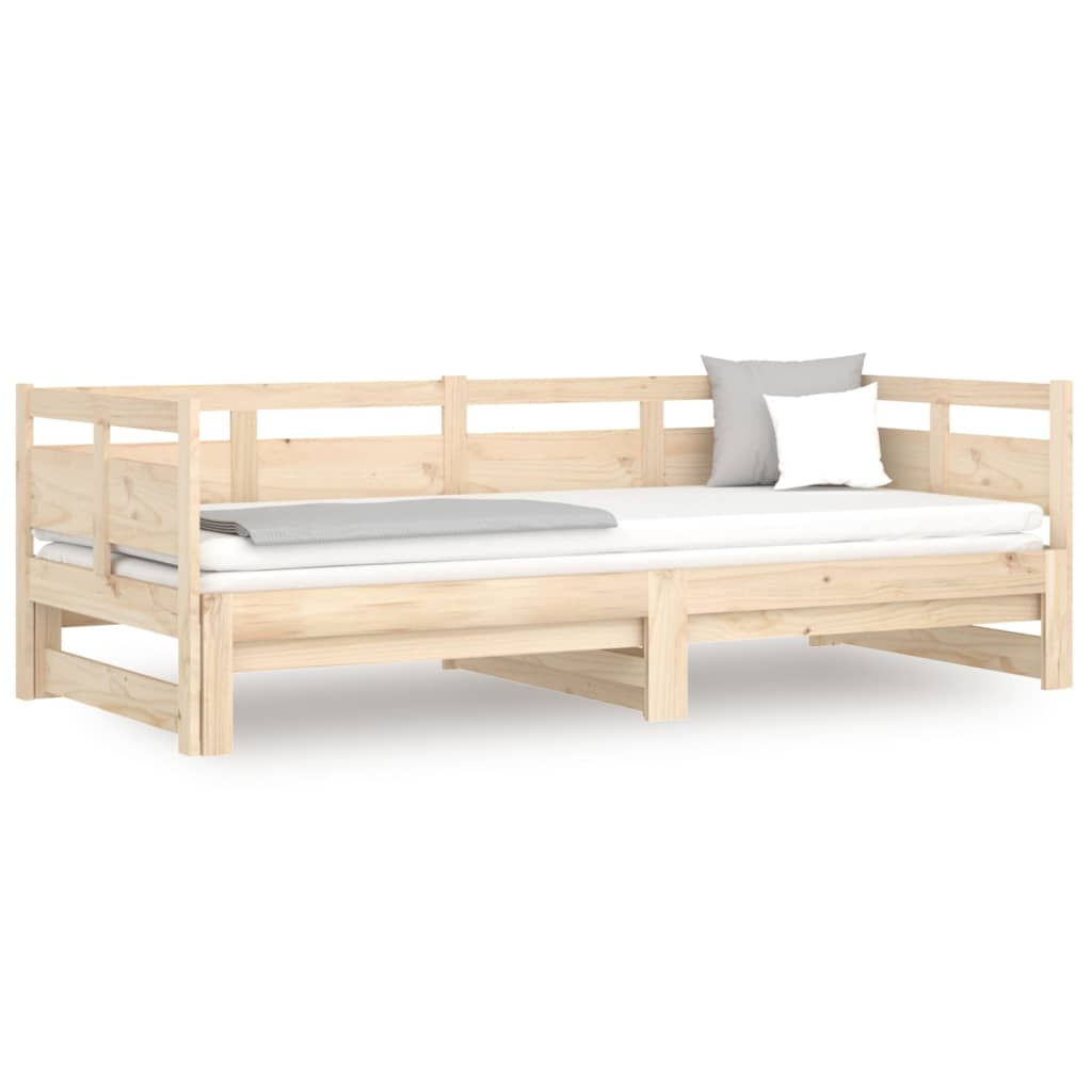 Pull-Out Day Bed Solid Wood Pine 2X(92X187) Cm Single Size