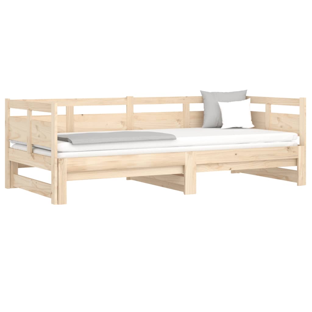 Pull-Out Day Bed Solid Wood Pine 2X(92X187) Cm Single Size