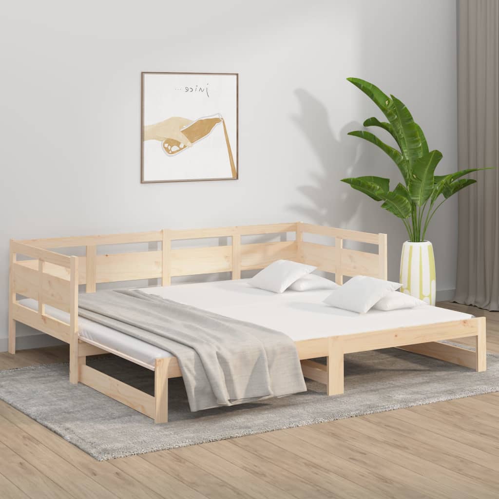 Pull-Out Day Bed Solid Wood Pine 2X(92X187) Cm Single Size