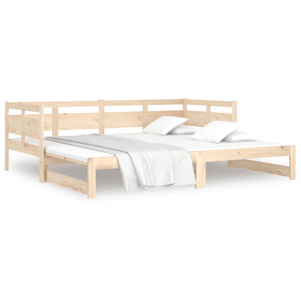 Pull-Out Day Bed Solid Wood Pine 2X(92X187) Cm Single Size