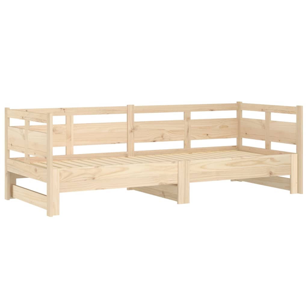 Pull-Out Day Bed Solid Wood Pine 2X(92X187) Cm Single Size