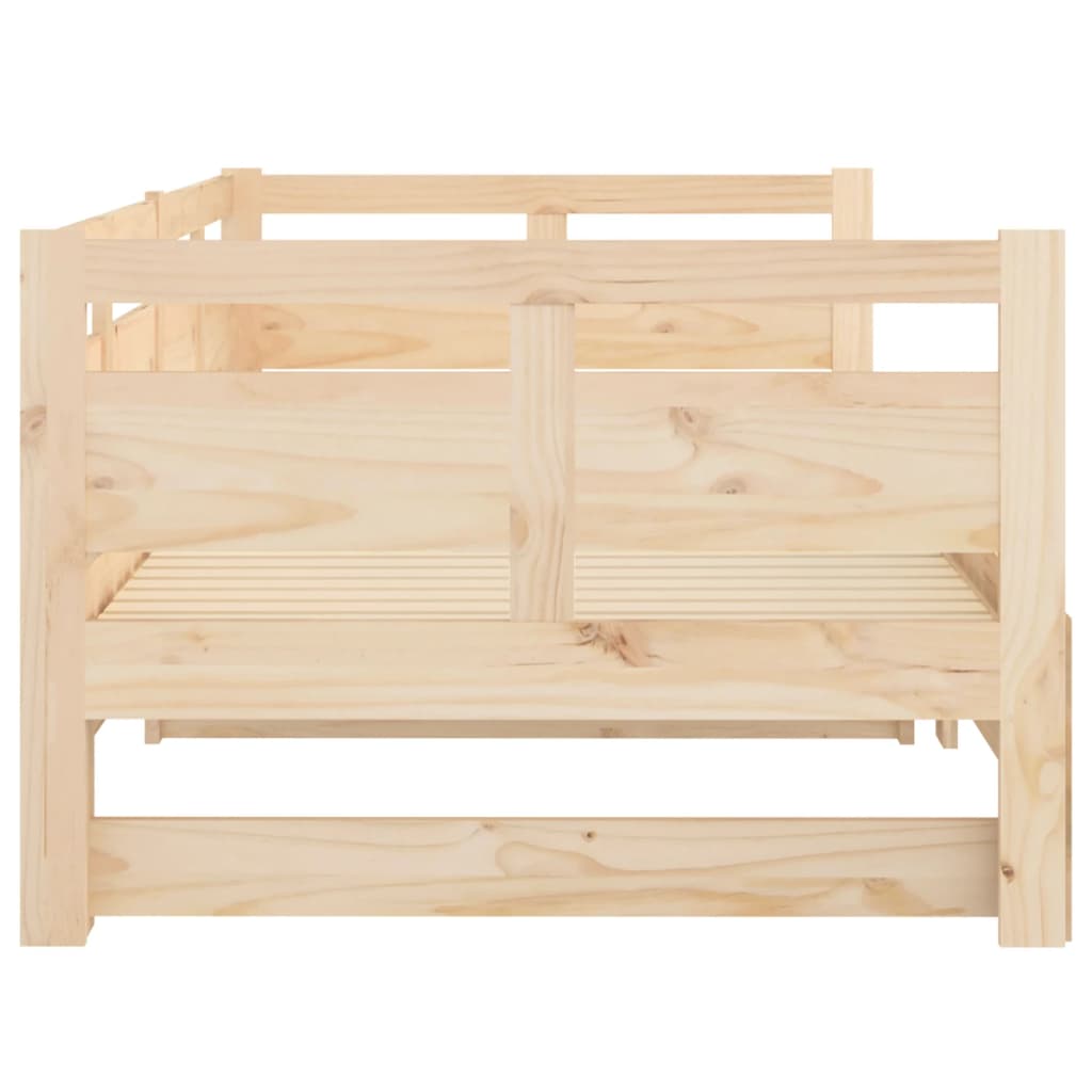 Pull-Out Day Bed Solid Wood Pine 2X(92X187) Cm Single Size