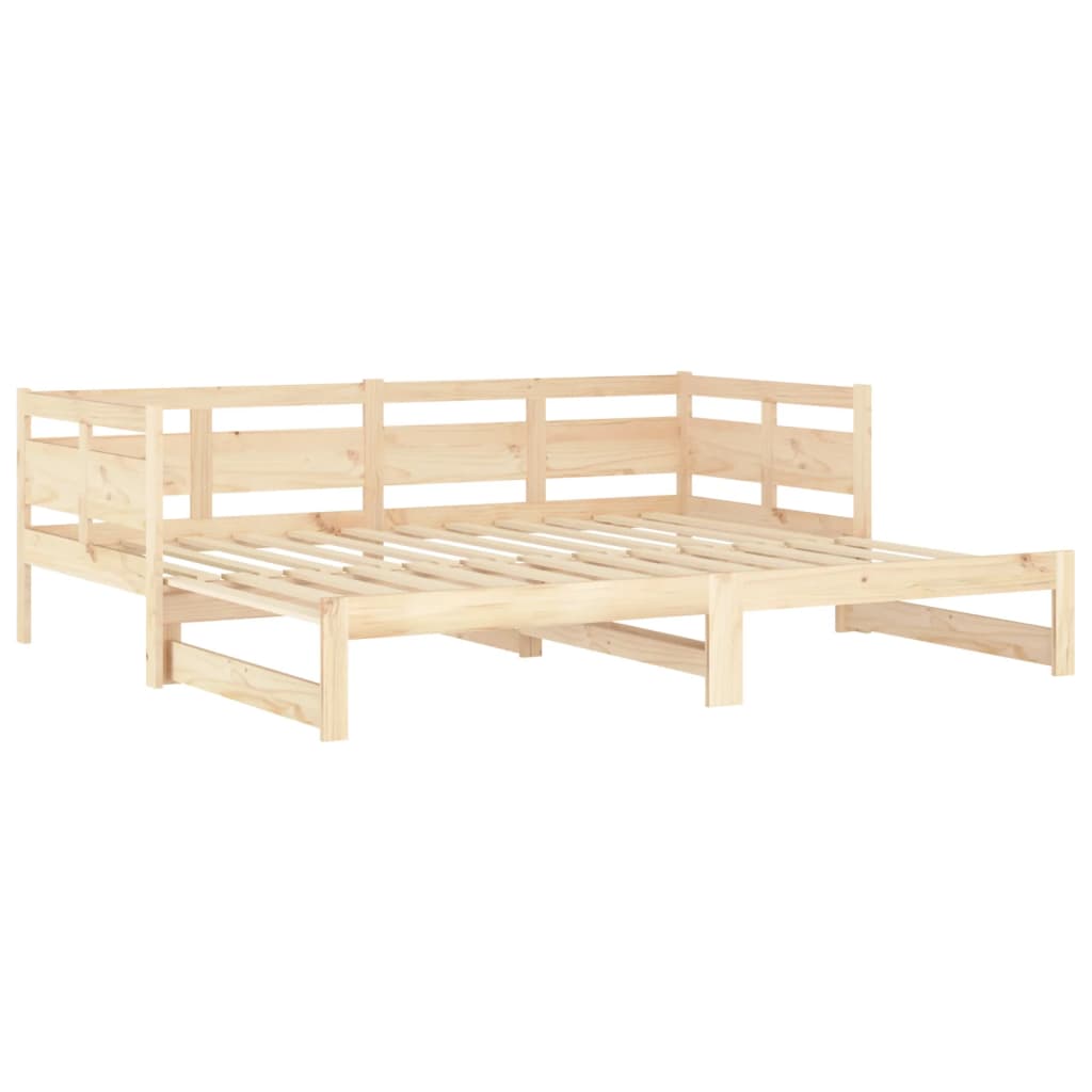 Pull-Out Day Bed Solid Wood Pine 2X(92X187) Cm Single Size