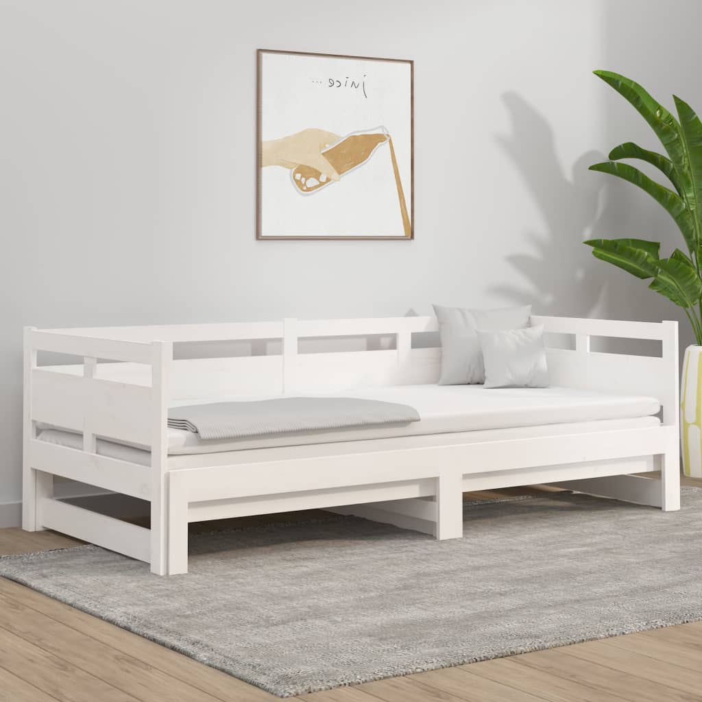 Pull-Out Day Bed Solid Wood Pine 2X(92X187) Cm Single Size