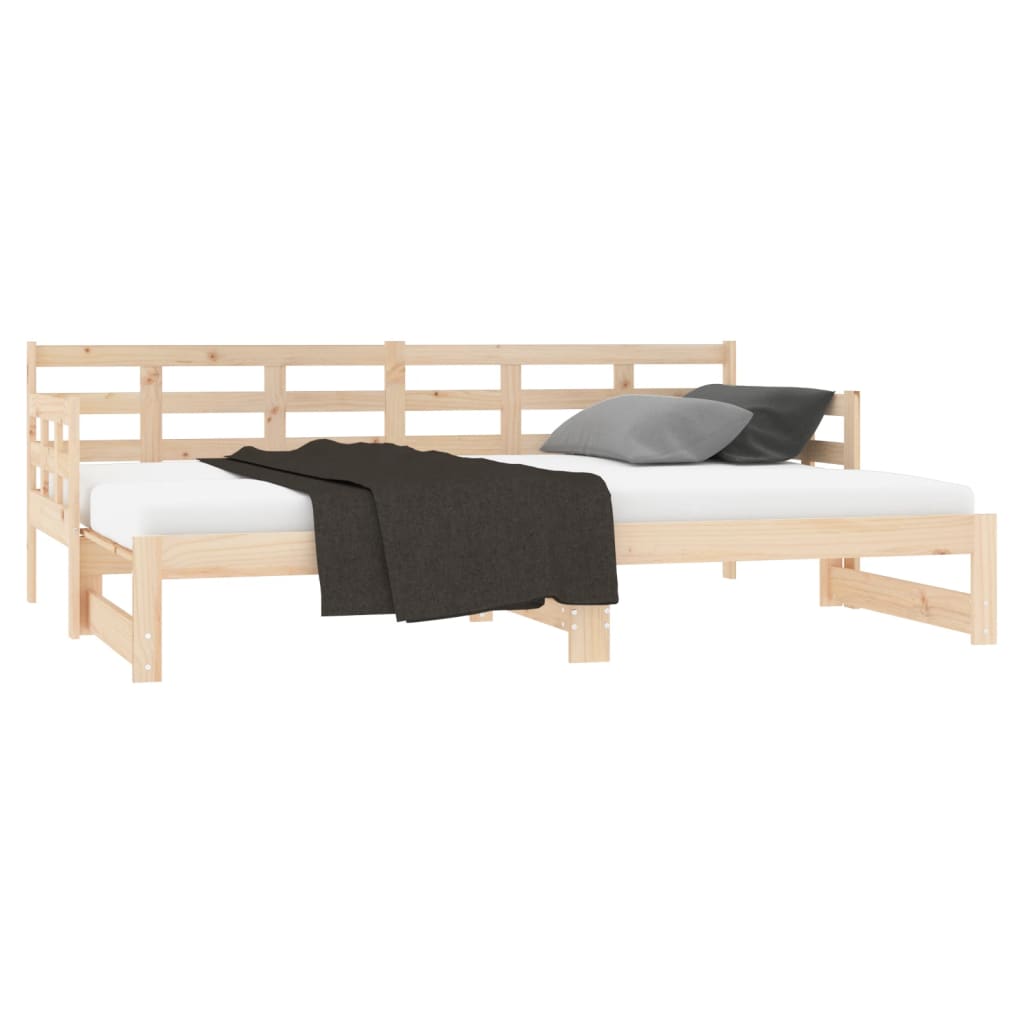 Pull-Out Day Bed Solid Wood Pine 2X(92X187) Cm Single Size