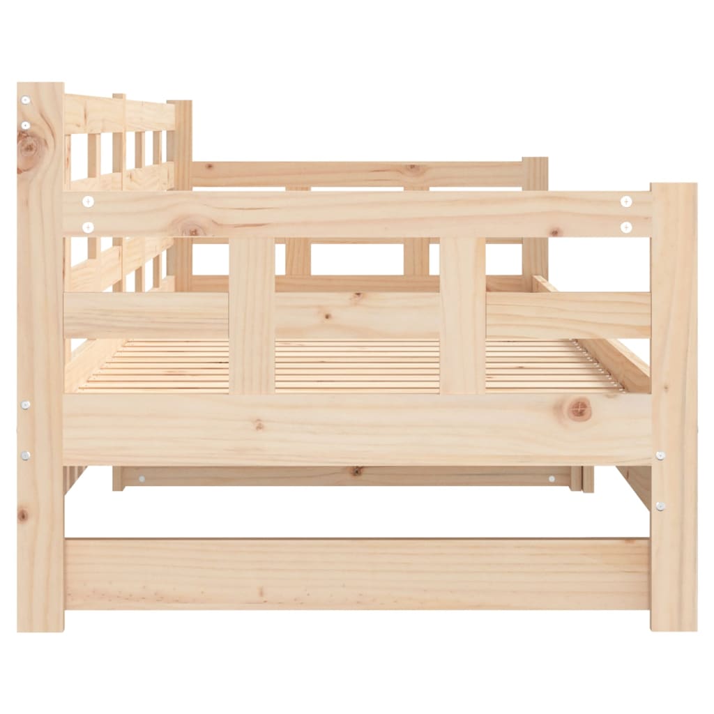 Pull-Out Day Bed Solid Wood Pine 2X(92X187) Cm Single Size