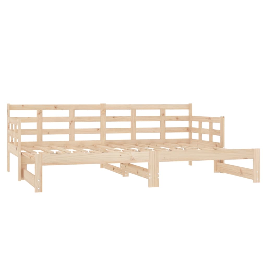 Pull-Out Day Bed Solid Wood Pine 2X(92X187) Cm Single Size