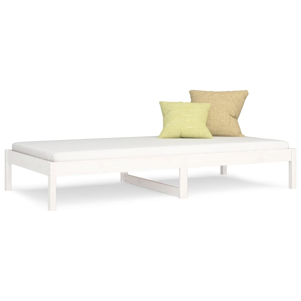 Day Bed White 92x187 cm Single Size Solid Wood Pine