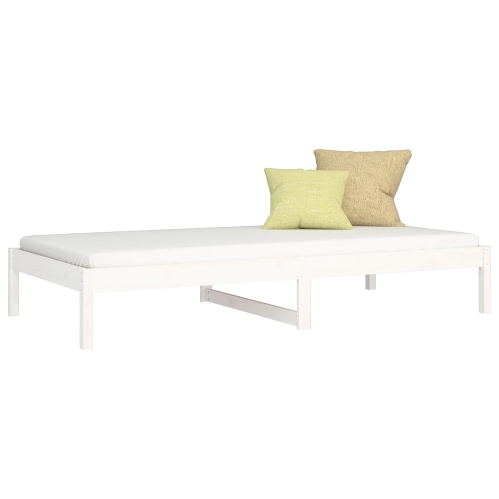 Day Bed White 92x187 cm Single Size Solid Wood Pine