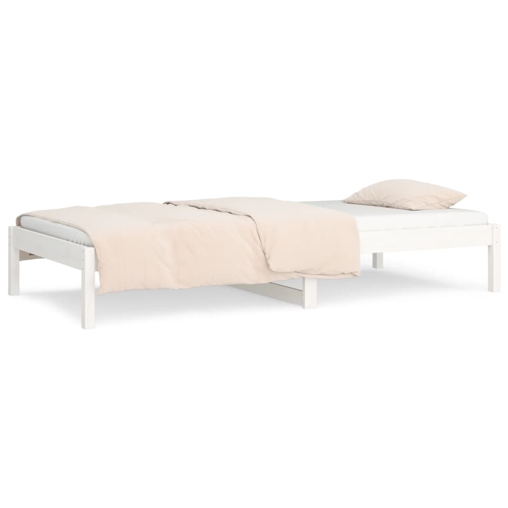 Day Bed White 92x187 cm Single Size Solid Wood Pine