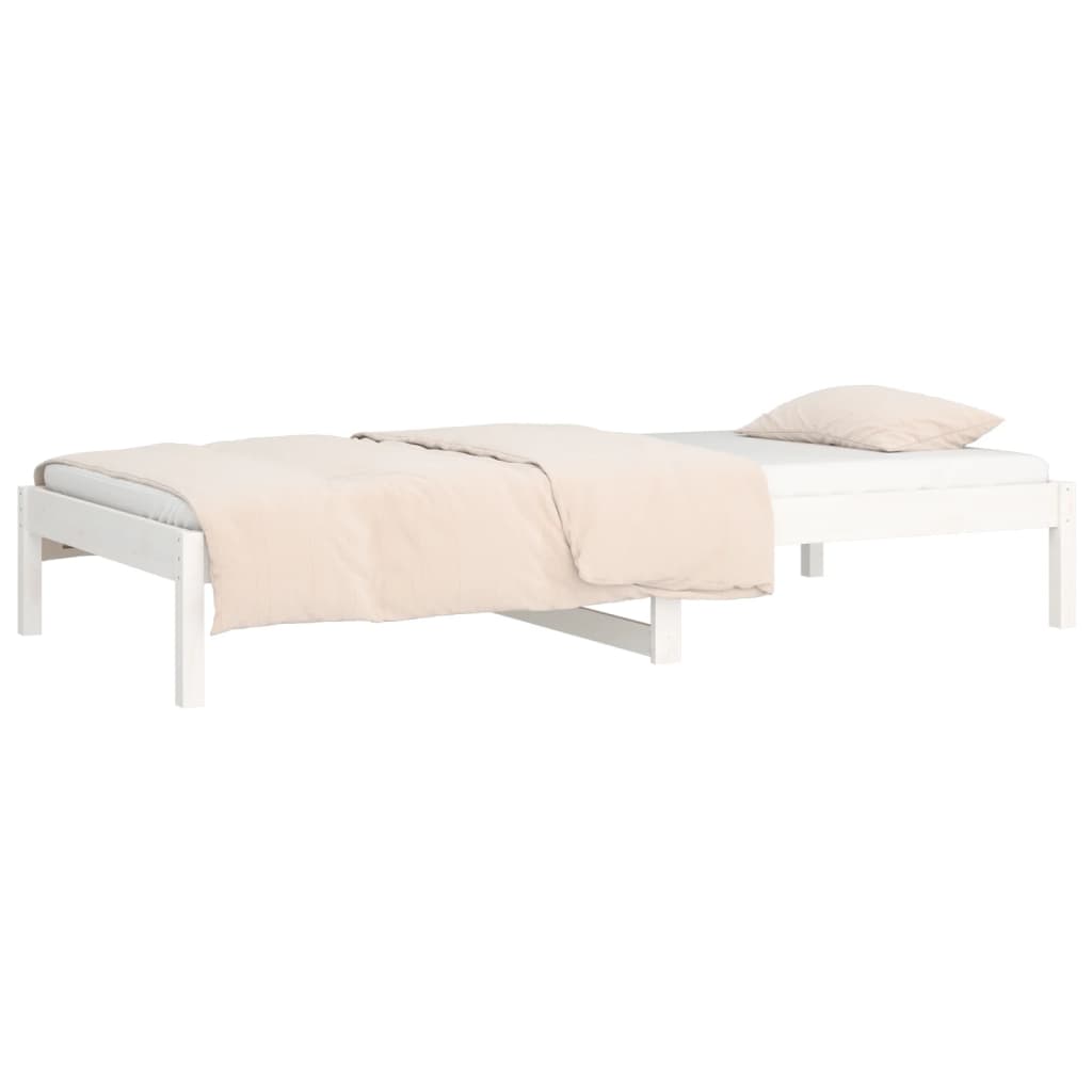 Day Bed White 92x187 cm Single Size Solid Wood Pine