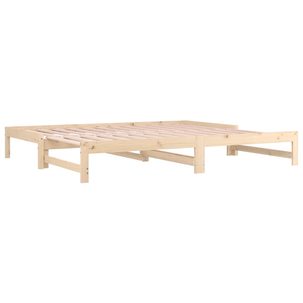 Pull-out Day Bed 2x(92x187) cm Single Size Solid Wood Pine