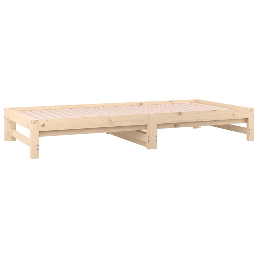 Pull-out Day Bed 2x(92x187) cm Single Size Solid Wood Pine