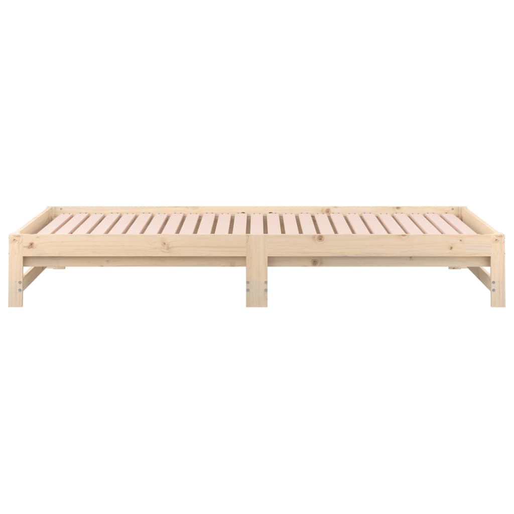 Pull-out Day Bed 2x(92x187) cm Single Size Solid Wood Pine