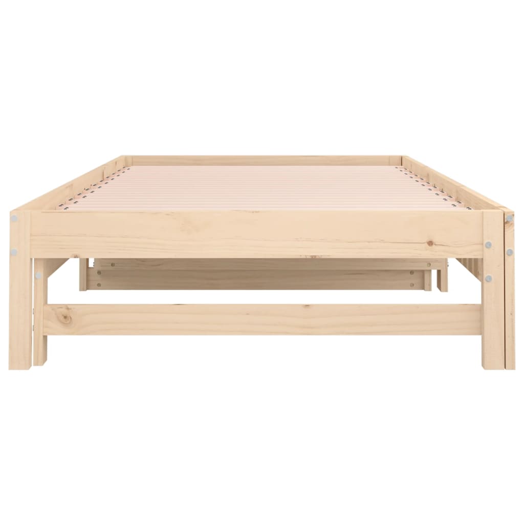 Pull-out Day Bed 2x(92x187) cm Single Size Solid Wood Pine