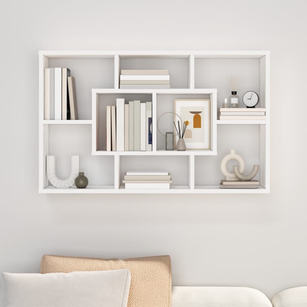 Wall Shelf White 85x16x52.5 cm Engineered Wood