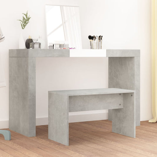 Dressing Stool Concrete Grey 70x35x45 cm Engineered Wood