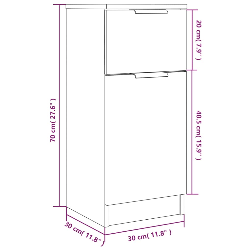 Sideboards Pcs 30X30X70 Cm Engineered Wood