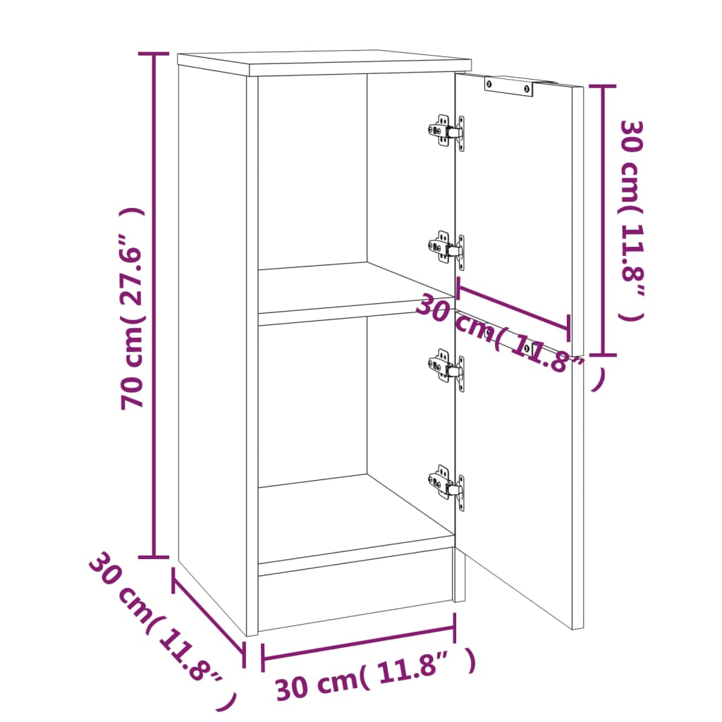 Sideboards Pcs 30X30X70 Cm Engineered Wood