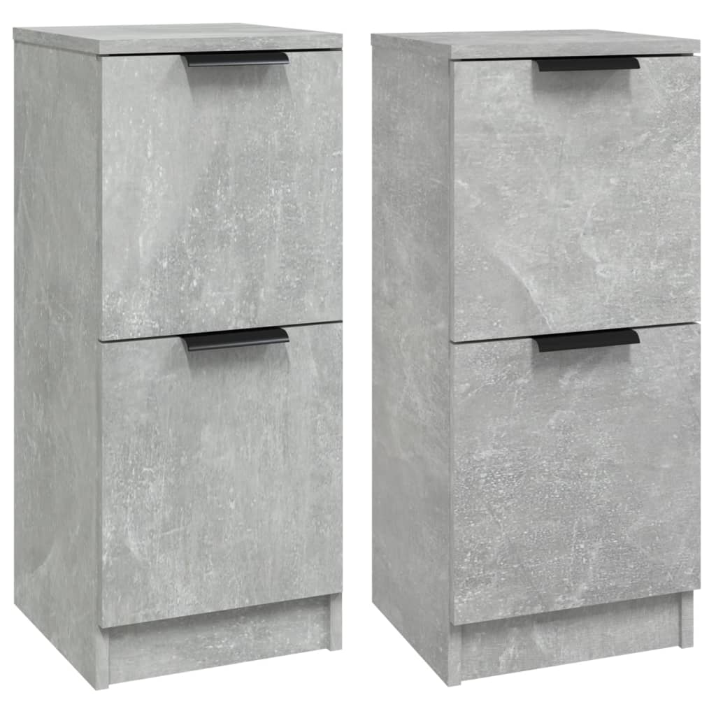 Sideboards 2 pcs Concrete Grey 30x30x70 cm Engineered Wood