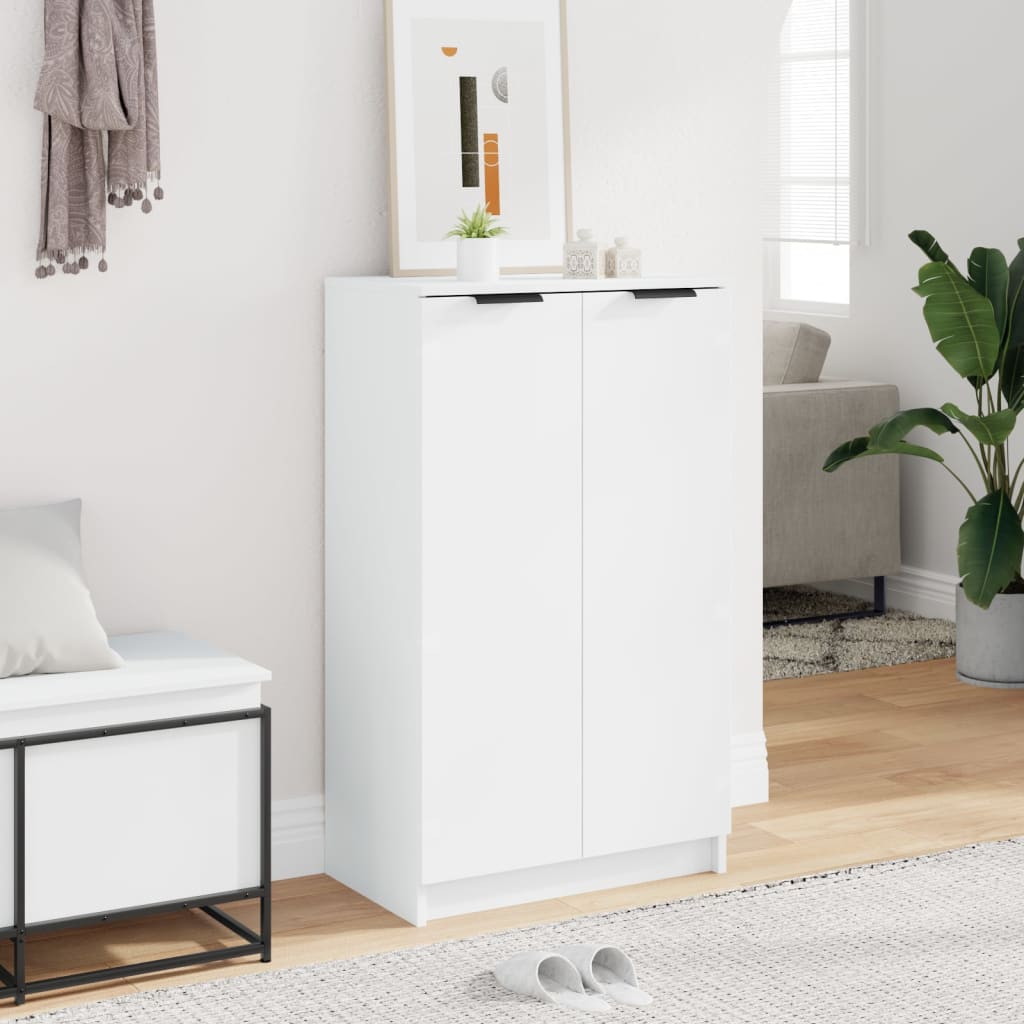 Shoe Cabinet White 59x35x100 cm Engineered Wood